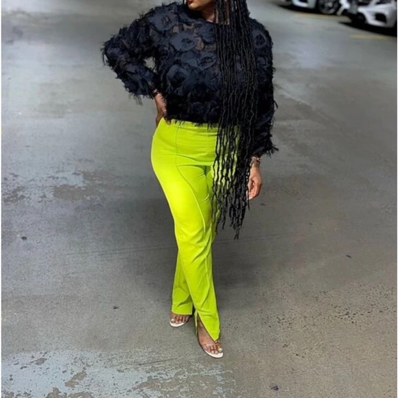 Drop shoulder lantern sleeve fuzzy blouse - Picture 3 of 4